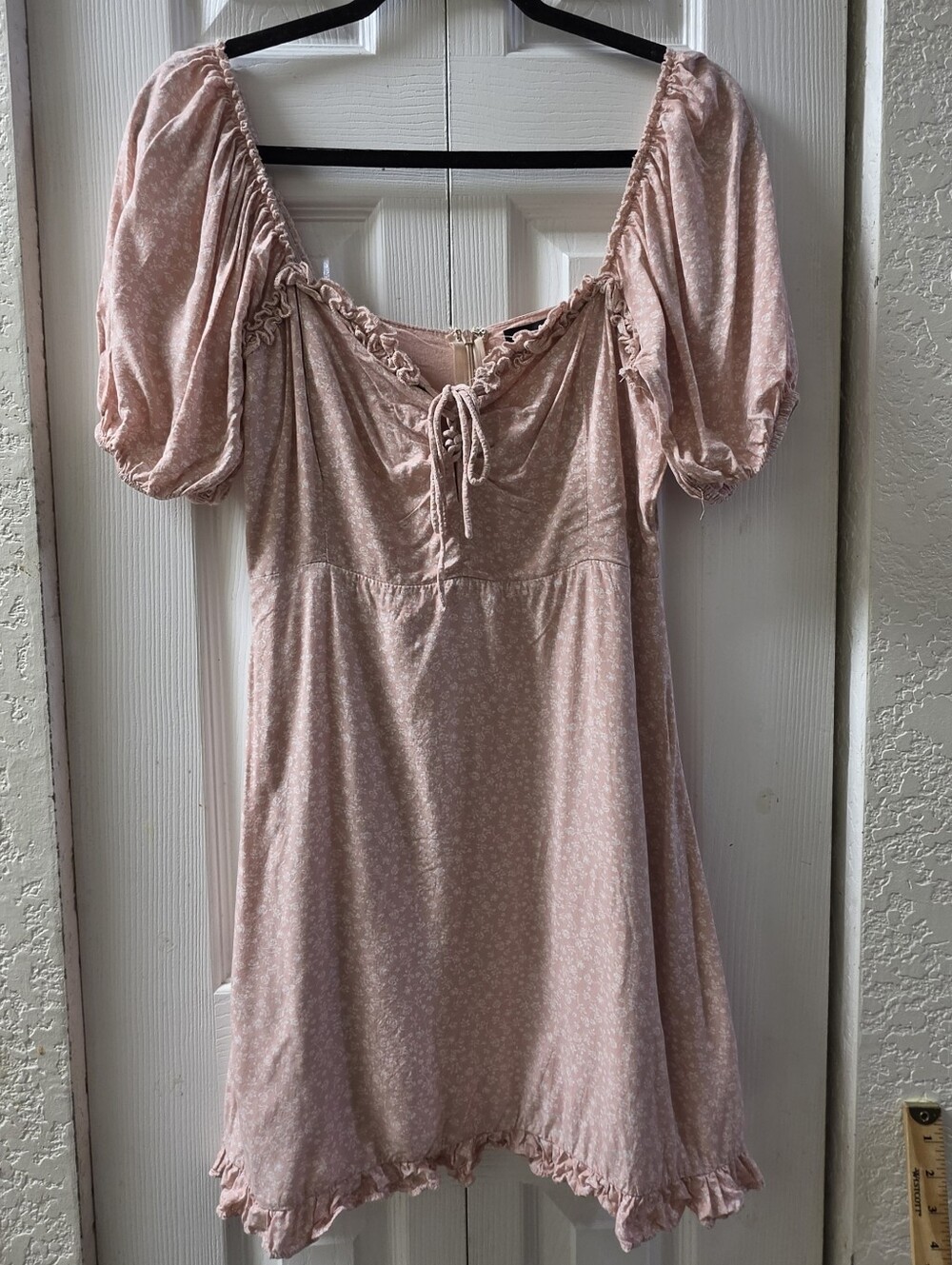 Lulus Soft Pink Puff-Sleeve Mini Dress